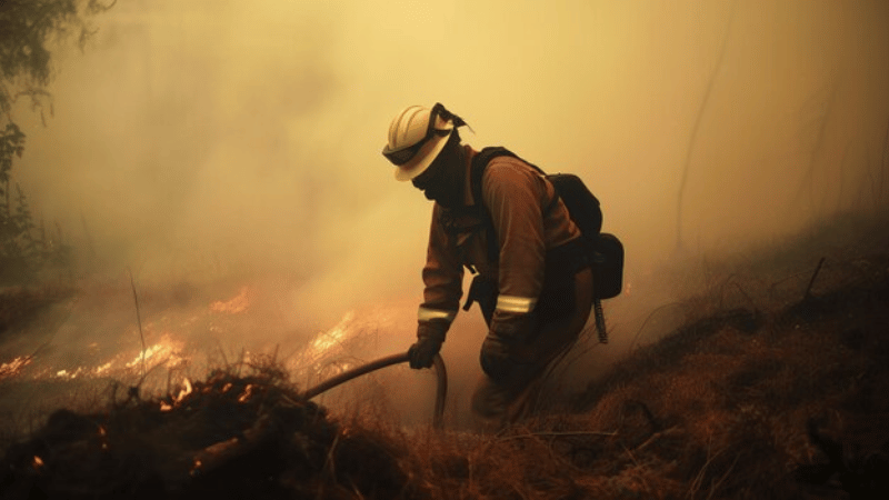 Bomberos luchan contra incendio forestal en San Pedro de Macorís