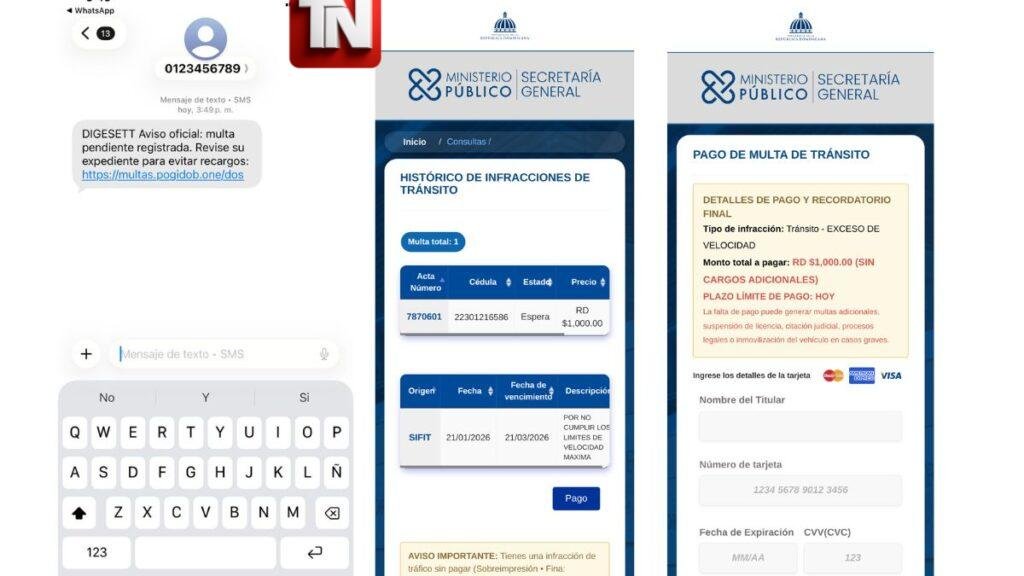 Alerta por estafa digital que suplanta identidad de la Amet para robar datos bancarios