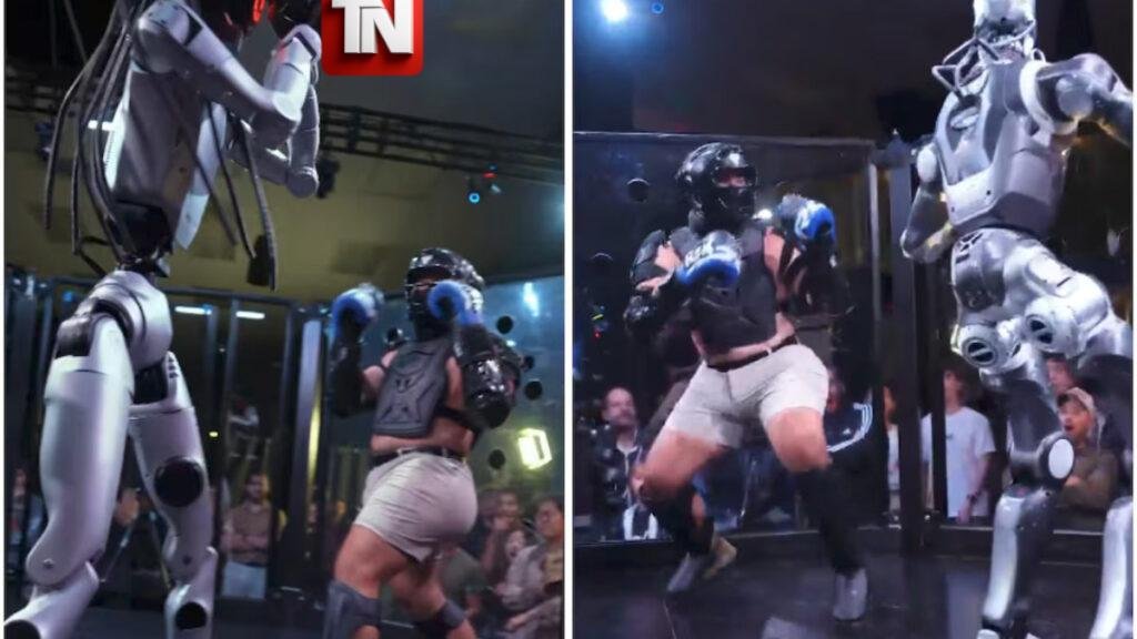VIDEO: Robot inspirado en el T-800 derriba a influencer durante pelea que se vuelve viral en redes